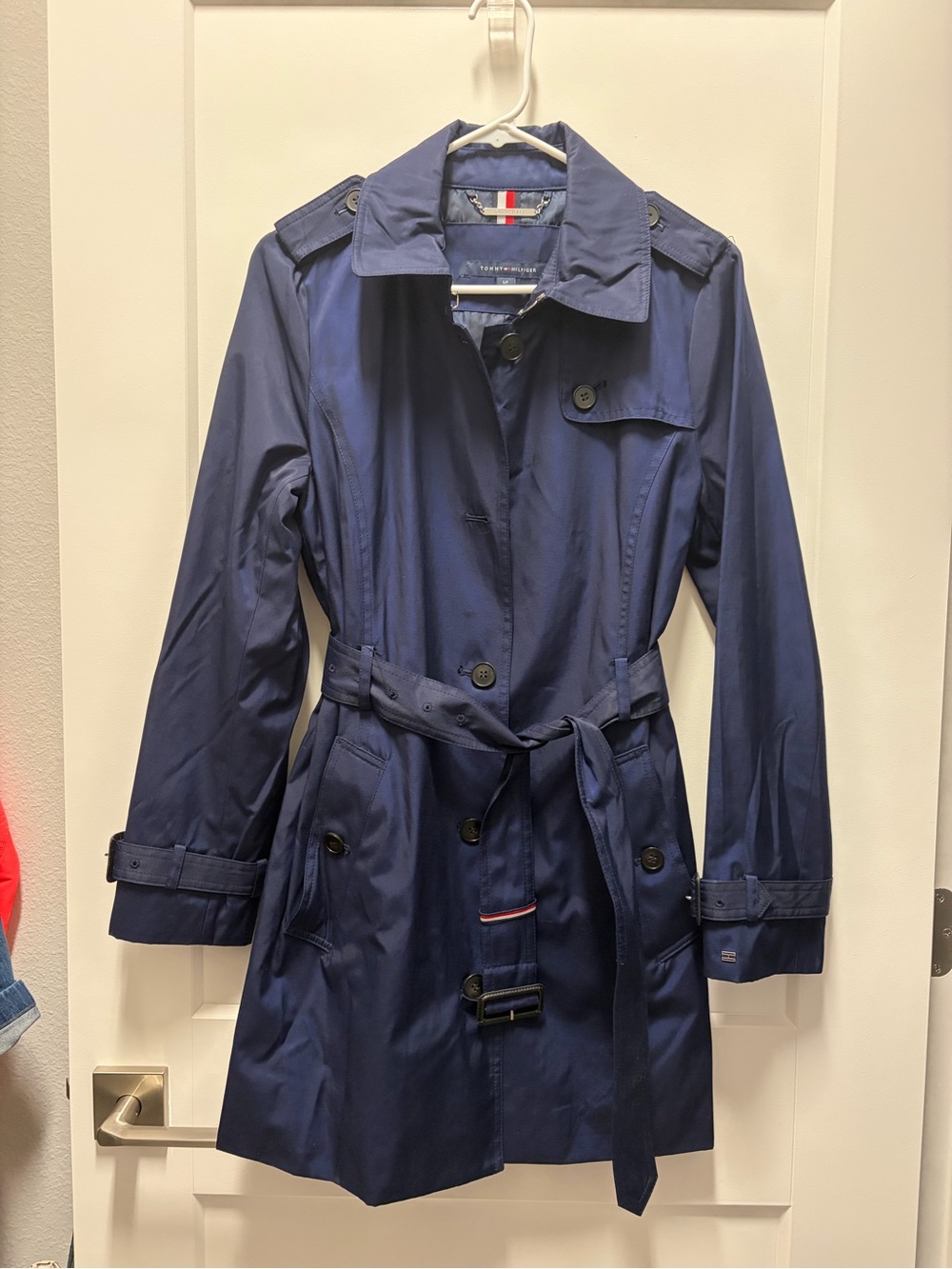Tommy Hilfiger size Small Navy Trench Coat with Belt - Women